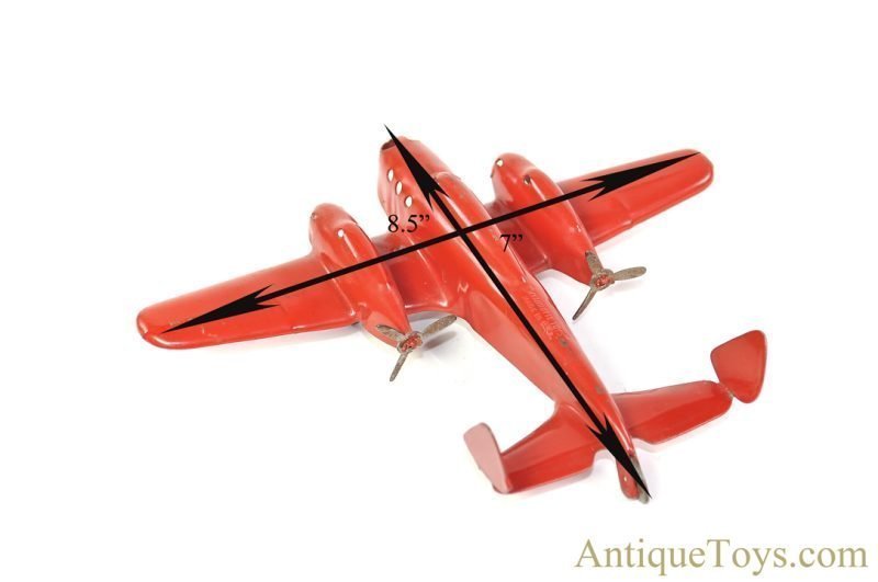 Wyandotte Toys ca. 1938-1941 Pressed Steel #209 Army Transport Plane "Airacuda" Airplane for Sale <FONT COLOR="ff000 ">*SOLD*</font> - Image 7