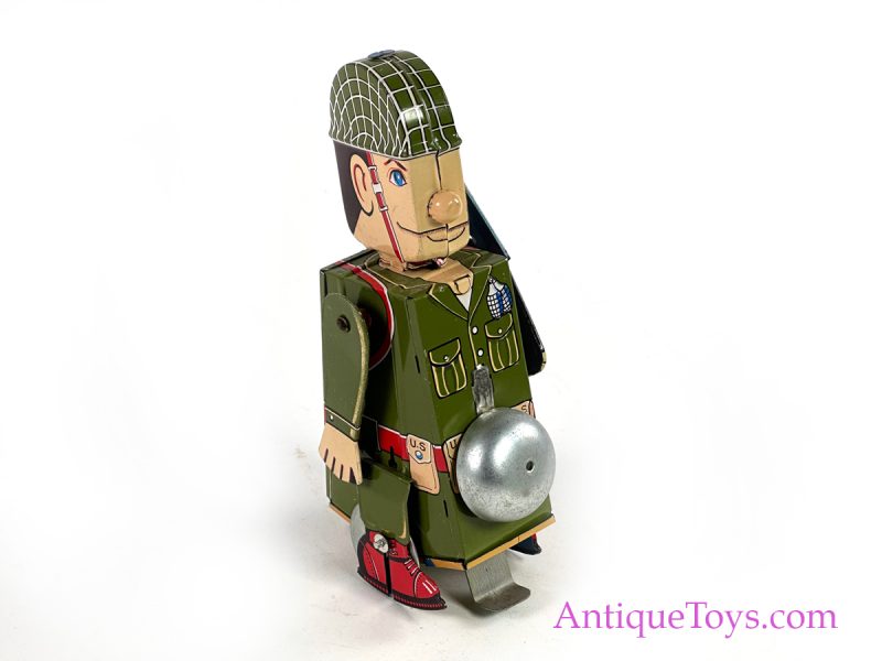 Yonezawa Vintage ca. 1960s Tin Lithographed Windup "Mechanical Soldier on Parade: Army" <FONT COLOR="ff000 ">*SOLD*</font> - Image 8