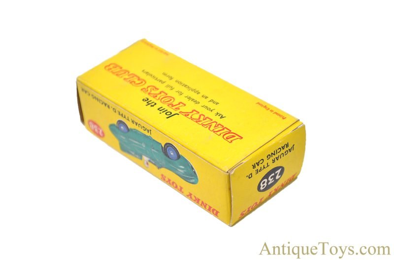 Meccano Ltd. Dinky Toys Diecast ca. 1955-57 #238 Jaguar Type D. Racing Car in Box <FONT COLOR="ff000 ">*SOLD*</font> - Image 8