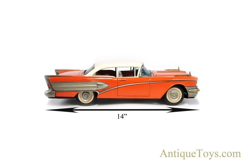 Asahi Toy Co. ATC & Ichiko Tin Lithographed Friction #1291 Orange Buick with Siren in Box <FONT COLOR="ff000 ">*SOLD*</font> - Image 9