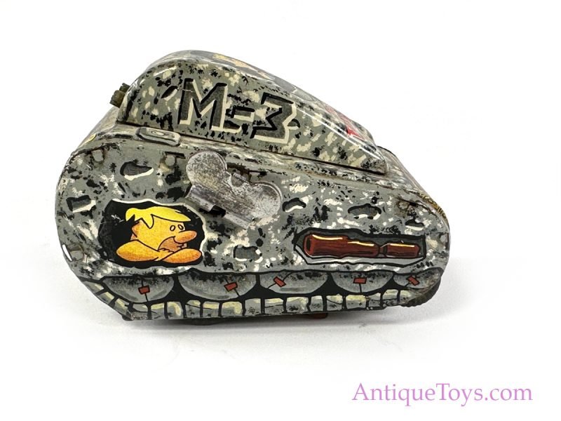 Linemar Marx Tin Lithographed Windup Hanna-Barbera’s The Flintstones M-3 Tank <FONT COLOR="ff000 ">*SOLD*</font> - Image 8