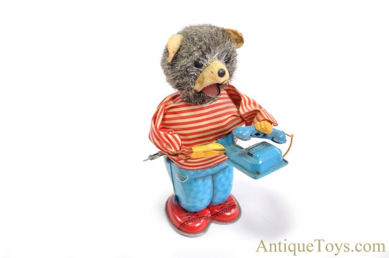 ALPS Tin Lithographed Windup "Telephone Bear" in Box <FONT COLOR="ff000 ">*SOLD*</font> - Image 3