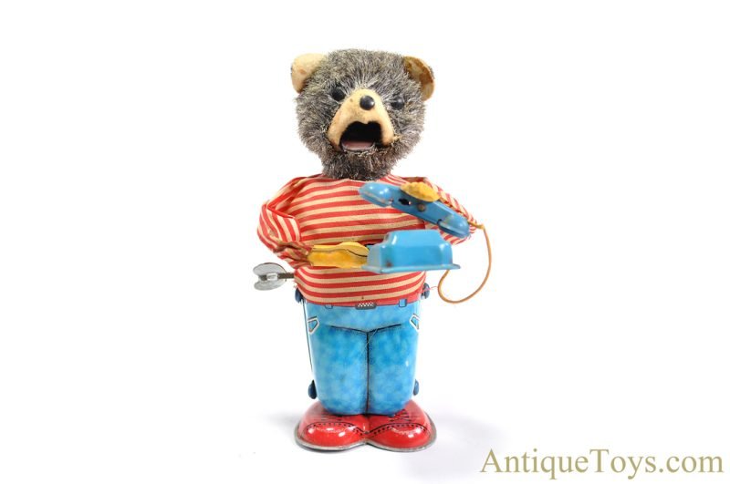 ALPS Tin Lithographed Windup "Telephone Bear" in Box <FONT COLOR="ff000 ">*SOLD*</font> - Image 4