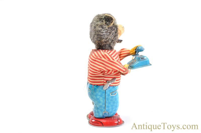 ALPS Tin Lithographed Windup "Telephone Bear" in Box <FONT COLOR="ff000 ">*SOLD*</font> - Image 5