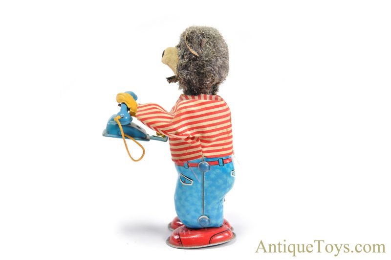 ALPS Tin Lithographed Windup "Telephone Bear" in Box <FONT COLOR="ff000 ">*SOLD*</font> - Image 6