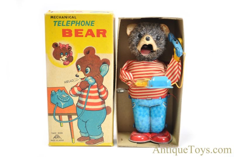 ALPS Tin Lithographed Windup "Telephone Bear" in Box <FONT COLOR="ff000 ">*SOLD*</font>