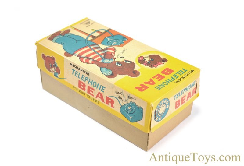 ALPS Tin Lithographed Windup "Telephone Bear" in Box <FONT COLOR="ff000 ">*SOLD*</font> - Image 9