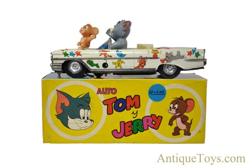 Rico Large Tin Lithographed Batt. Op. #55 Hanna-Barbera’s Tom & Jerry Oldsmobile Car in Box <FONT COLOR="ff000 ">*SOLD*</font>