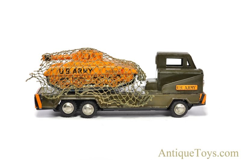 Toymaster Toys Tin Lithographed Friction D-2359 U.S. Army "Tank Carrier with Net" in Box Japanese Toy <FONT COLOR="ff000 ">*SOLD*</font> - Image 3