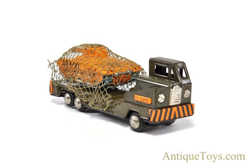 Toymaster Toys Tin Lithographed Friction D-2359 U.S. Army "Tank Carrier with Net" in Box Japanese Toy <FONT COLOR="ff000 ">*SOLD*</font> - Image 4