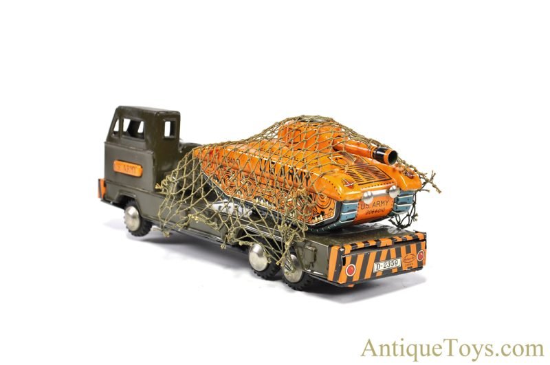 Toymaster Toys Tin Lithographed Friction D-2359 U.S. Army "Tank Carrier with Net" in Box Japanese Toy <FONT COLOR="ff000 ">*SOLD*</font> - Image 5