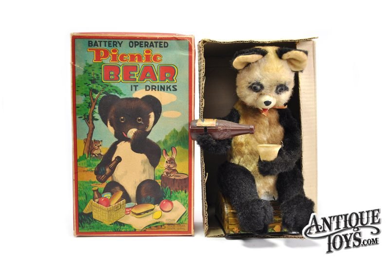 ALPS Tin Lithographed Battery Operated "Picnic Bear" with Box <FONT COLOR="ff000 ">*SOLD*</font>