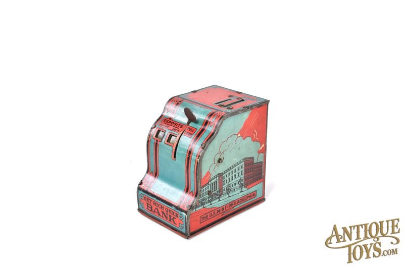 Girard Toys U.S. Mint Philadelphia “Get Rich Quick” Mechanical Bank <FONT COLOR="ff000 ">*SOLD*</font>