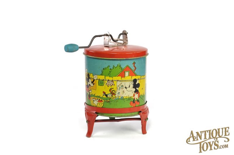 Ohio Art Company ca. 1934 Tin Lithographed Mickey Mouse Washing Machine with Wringer <FONT COLOR="ff000 ">*SOLD*</font> - Image 2