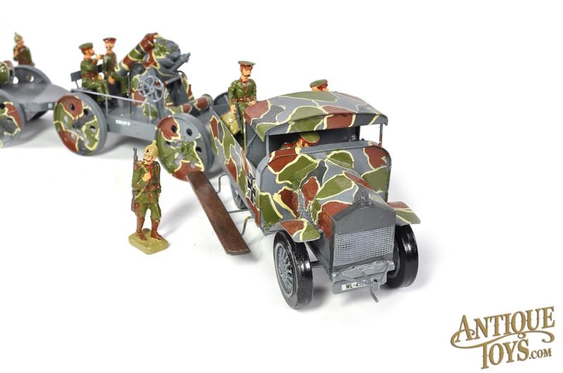 Alan F. Kelsey The Essex Regiment Brand Signed Custom 1:32 WWI Daimler Military Truck, Krupp's Howitzer & Toy Soldiers with Wooden Box <FONT COLOR="ff000 ">*SOLD*</font> - Image 7